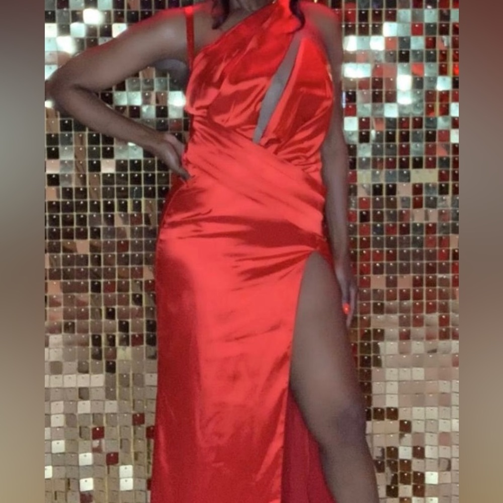 Red long dress